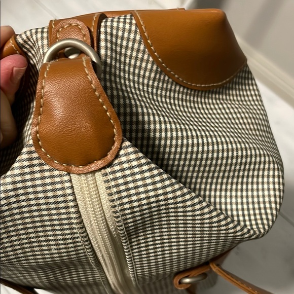 Esprit Brown and White Checkered Women's Bag doctors bag preppy like new outer - Picture 7 of 12